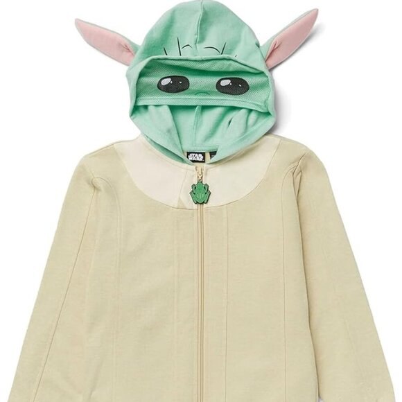 Disney Star Wars Kids “Grogu” Hoodie — 3D Ears + Peek-Through Face (M 10/12) - Picture 4 of 11